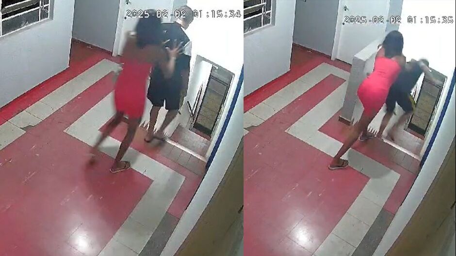 Mulher empurra idoso de escada durante assalto