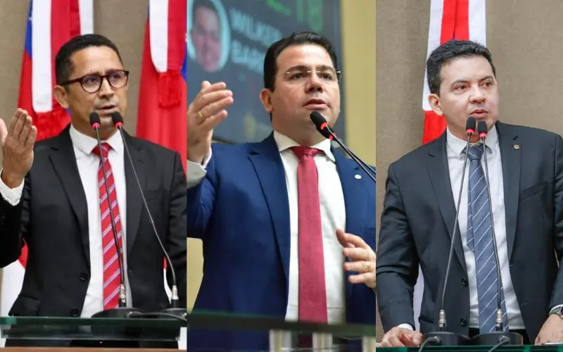 Daniel Almeida, Wilker Barreto e Delegado Péricles (Fotos: Divulgação/Aleam)