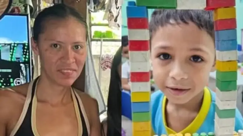 Rafaela Pereira, 31 anos, e Patrick Pereira, 7 anos, mortos em incêndio em manaus