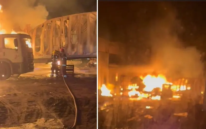 Incêndio atinge galpão de empresa de logística no bairro Tarumã