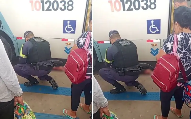 Mulher tem perna esmagada por ônibus dentro do Terminal 1