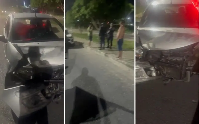 Motorista embriagado e sem CNH é detido após colisão na Avenida das Torres