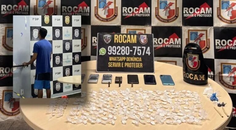 Homem é preso com maconha, cocaína e munições no bairro Cachoeirinha em Manaus