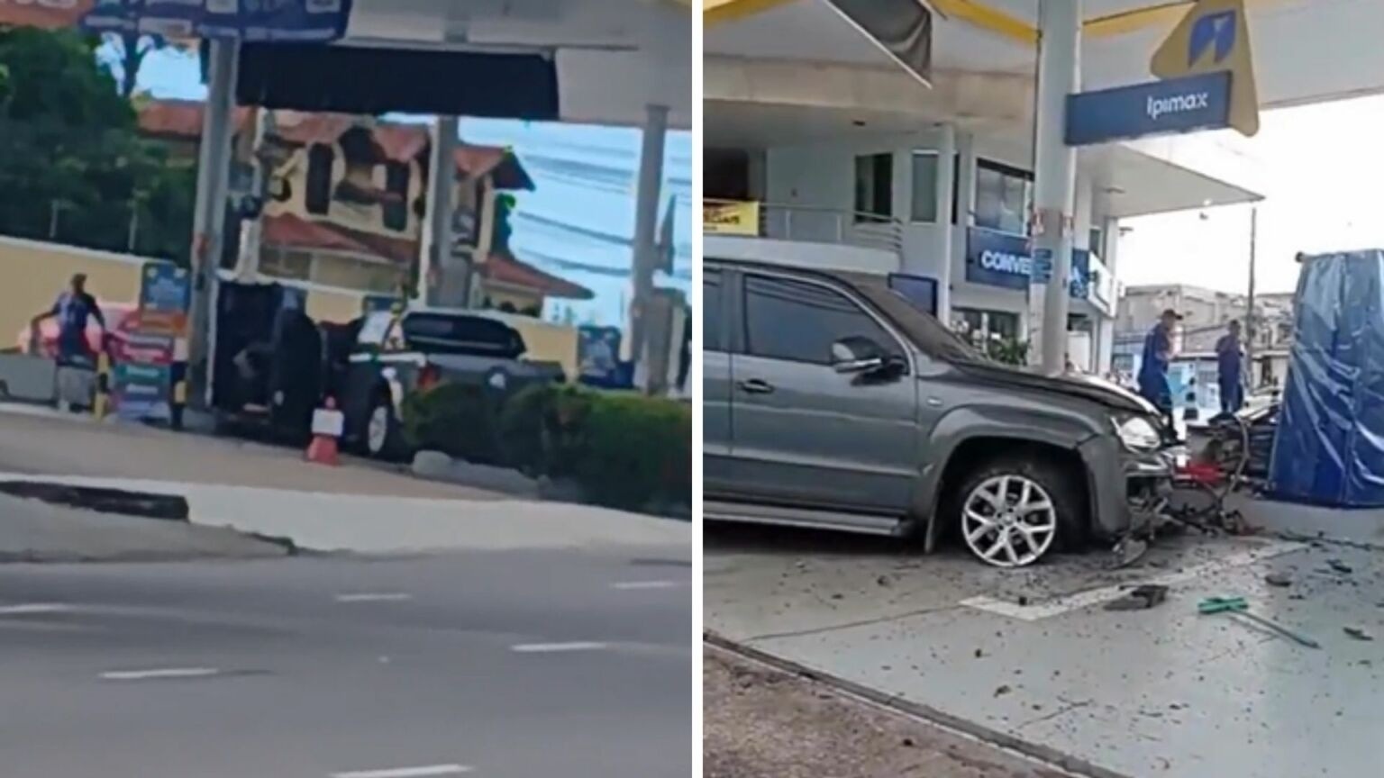 VÍDEO: Motorista perde controle e invade posto na Avenida Mário Ypiranga