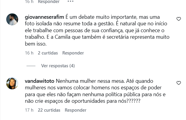 Secretariado de Renato Júnior com apenas uma mulher gera controvérsia nas redes sociais
