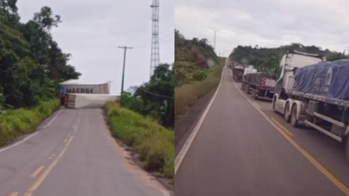 Carretas tombam na ladeira