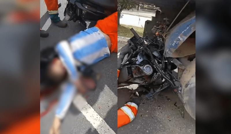 Motociclista em alta velocidade, atinge caçamba e morre no Distrito Industrial de Manaus