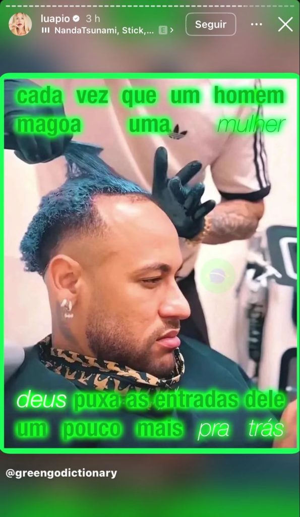 Luana Piovani ironiza cabelo de Neymar e publicação viraliza: “Deus puxa as entradas”