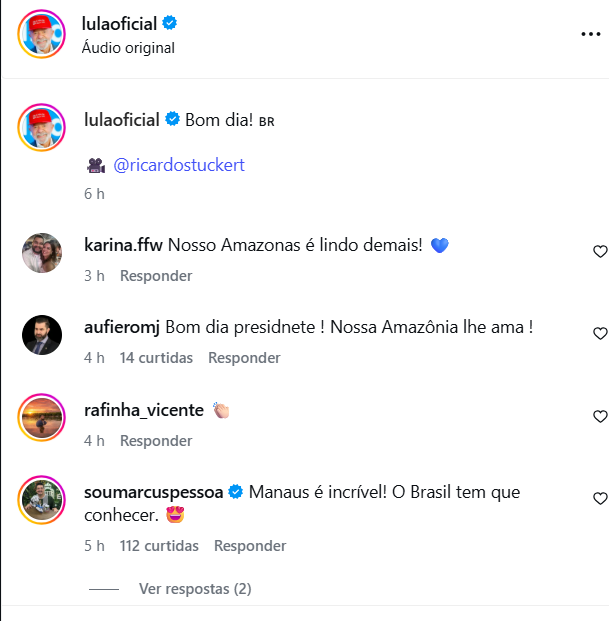 Lula se encanta com belezas do Amazonas e diz que essa riqueza fará do Brasil 'o melhor país do mundo'