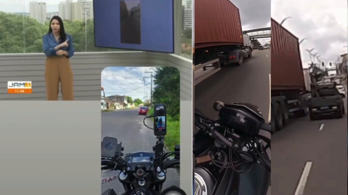Motociclista busca retratação após afiliada da TV Globo apontá-lo como infrator em vídeo de carreta em Manaus