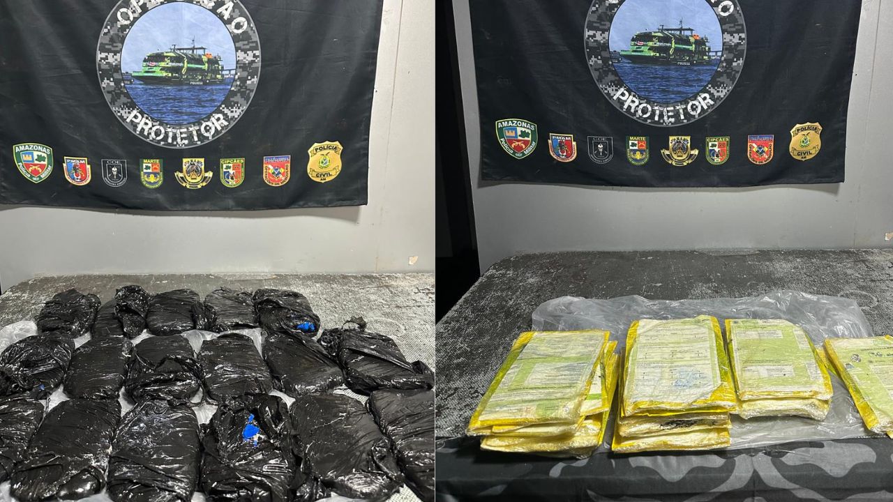 Cão policial Sheriff encontra mais de 11 quilos de drogas em ferryboat no AM