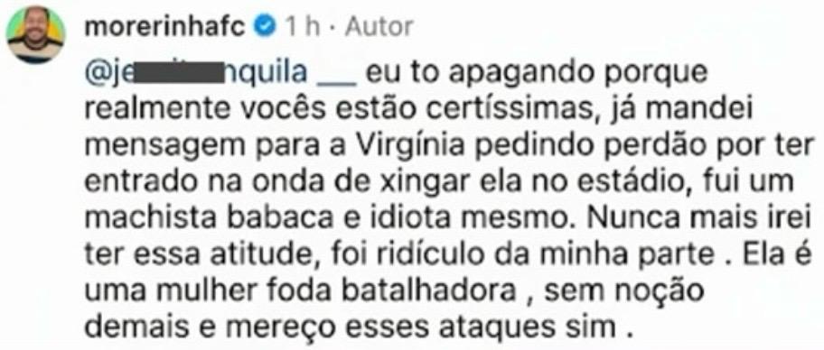 “Fui um machista e babaca”
