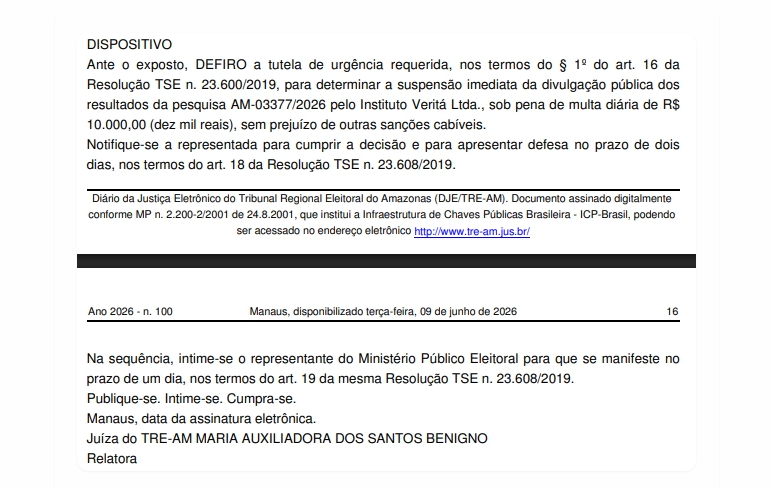 Justiça suspende pesquisa que mostrou pré-candidatura de Maria do Carmo turbinada com 41%