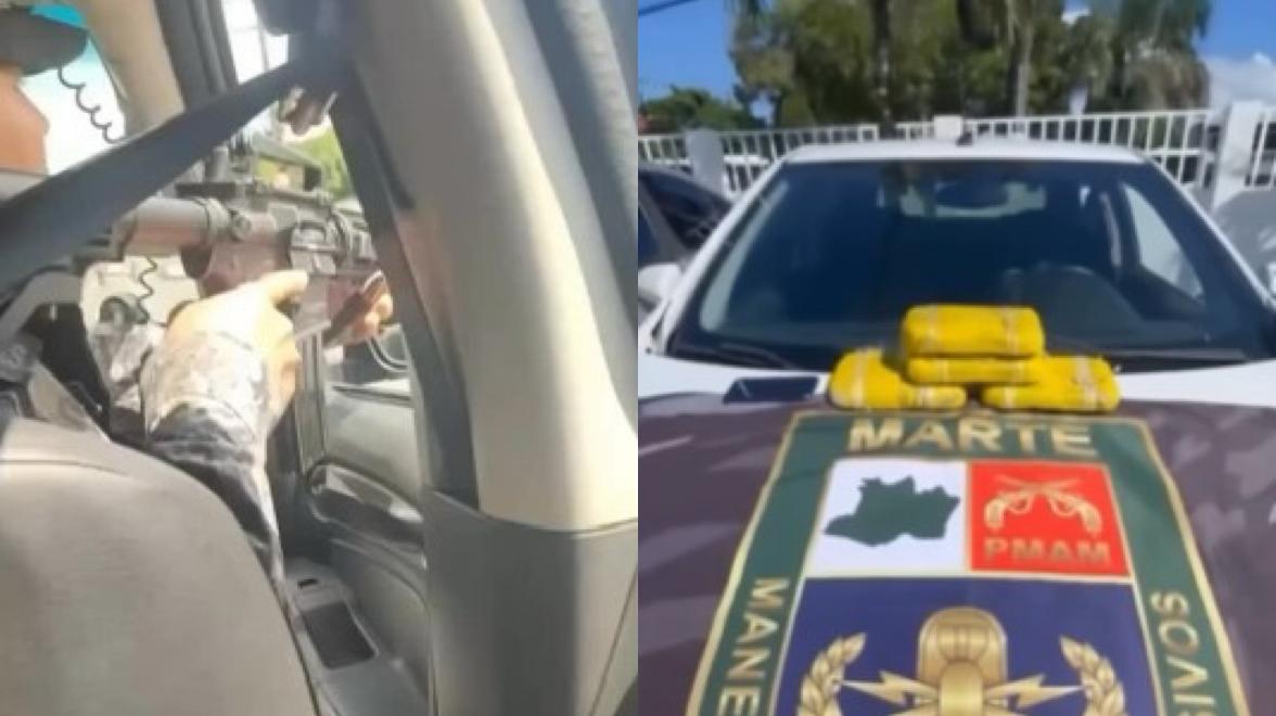 suspeito foge da PM, joga droga pela janela e acaba preso após perseguição em Manaus