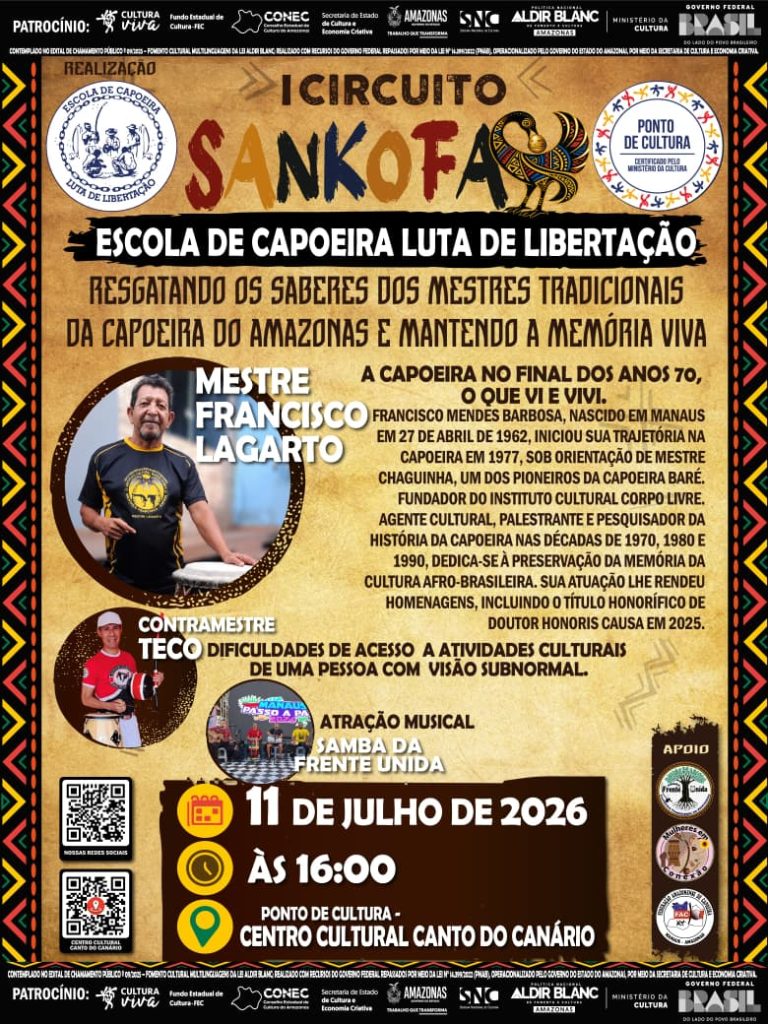 Circuito Sankofa resgata a história dos mestres que trouxeram a capoeira ao Amazonas