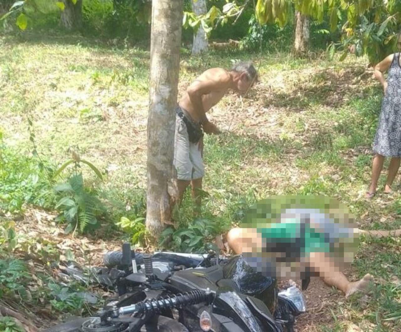 Motociclista perde o controle, despenca em barranco e morre no interior do AM