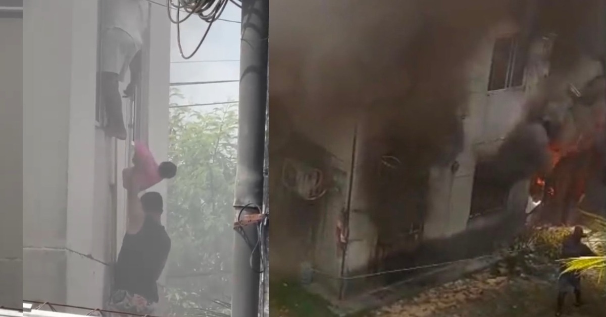 VÍDEO: Bebê é retirado pela janela durante incêndio no Viver Melhor 3