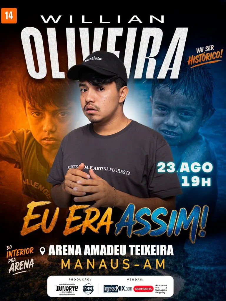 Willian de Oliveira revela traumas da infância que viraram piada para o maior show da carreira em Manaus