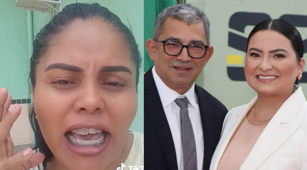 Sem atendimento para o pai, filha protesta contra Augusto e Luana Ferraz em Iranduba: 'saúde precária, não tem um raio-x'