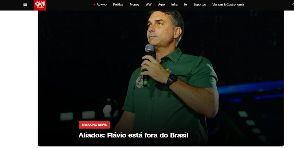 Aliados confirmam fuga de Flávio Bolsonaro para os EUA, diz CNN
