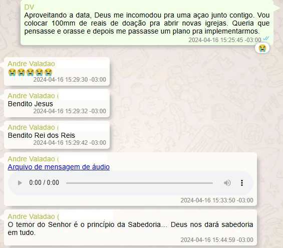 Daniel Vorcaro e os laços com André Valadão, da Igreja Lagoinha
