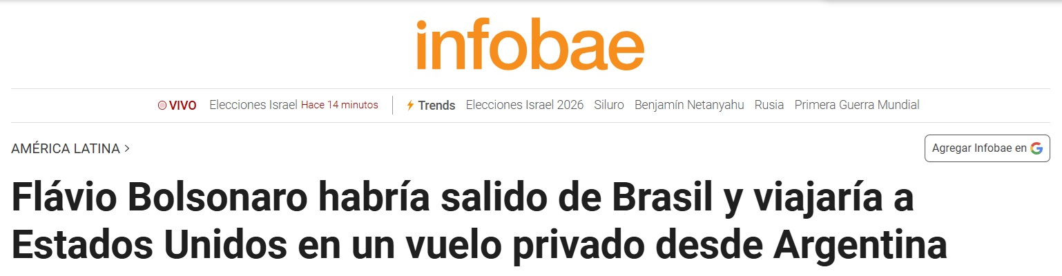 Governo da Argentina nega oficialmente que Flávio Bolsonaro tenha entrado no país