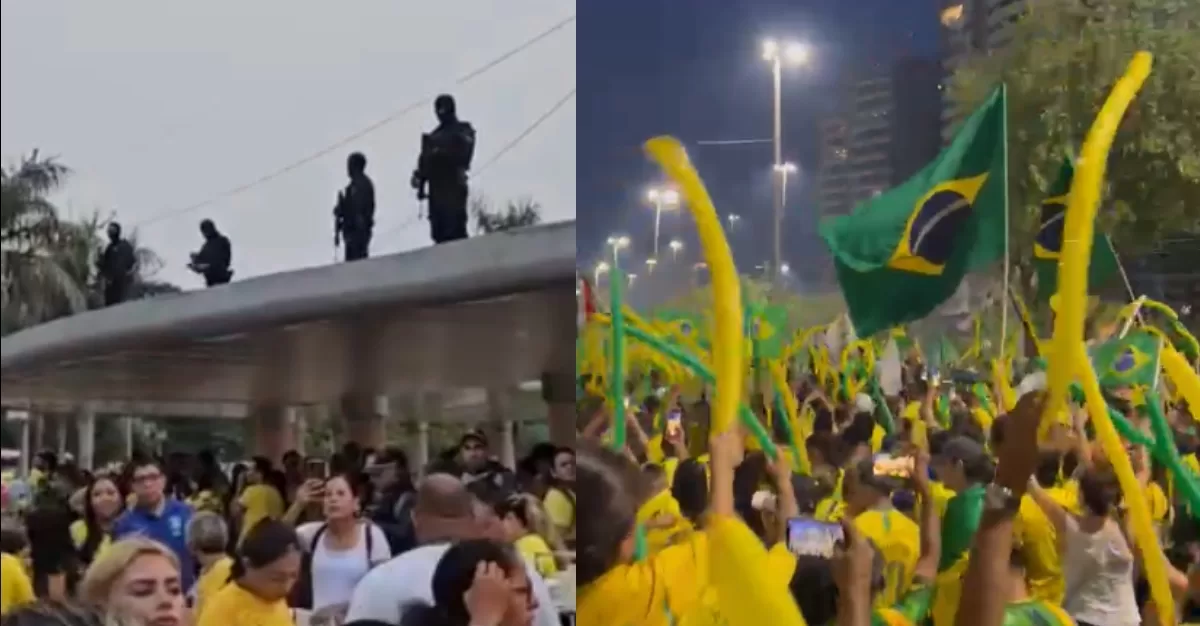Atiradores de elite reforçam segurança em ato de Flávio Bolsonaro em Manaus