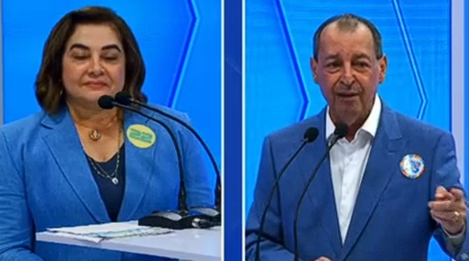 Primeiro debate para Governo do AM na TV é marcado por ataques entre Omar e Maria do Carmo