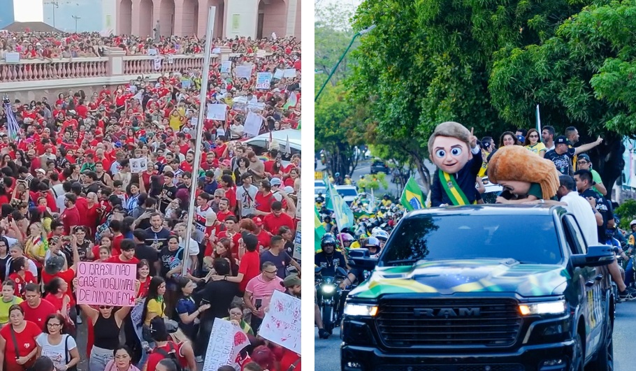 Esquerda e direita vão às ruas de Manaus e travam duelo de popularidade